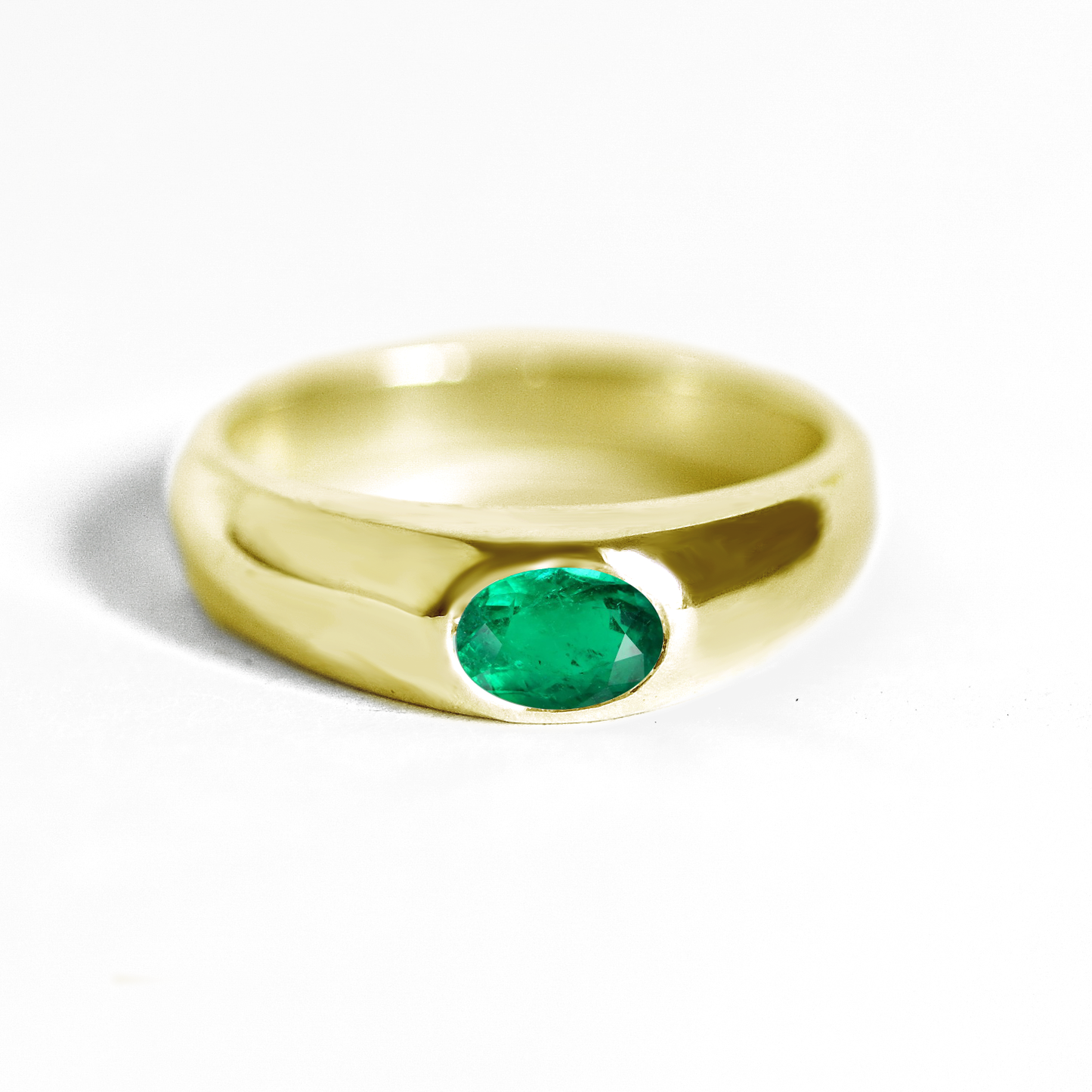 Oval Emerald Signet Ring