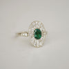 Emerald Oval Ballerina Diamond Mosaic Ring