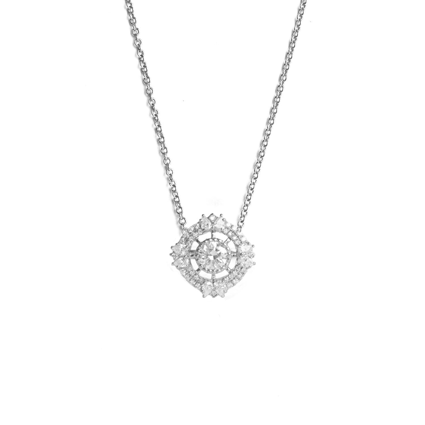Unique Diamond Halo Necklace in LA | Berlinger Jewelry