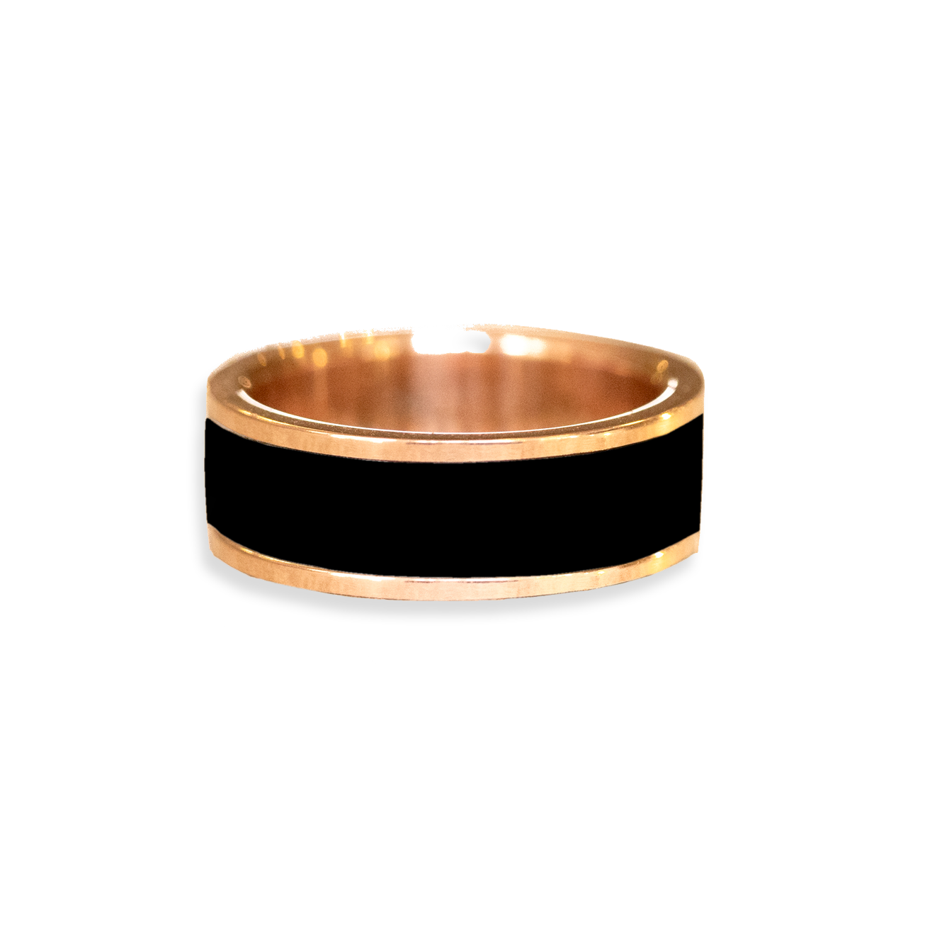 Onyx Inlay Wedding Ring