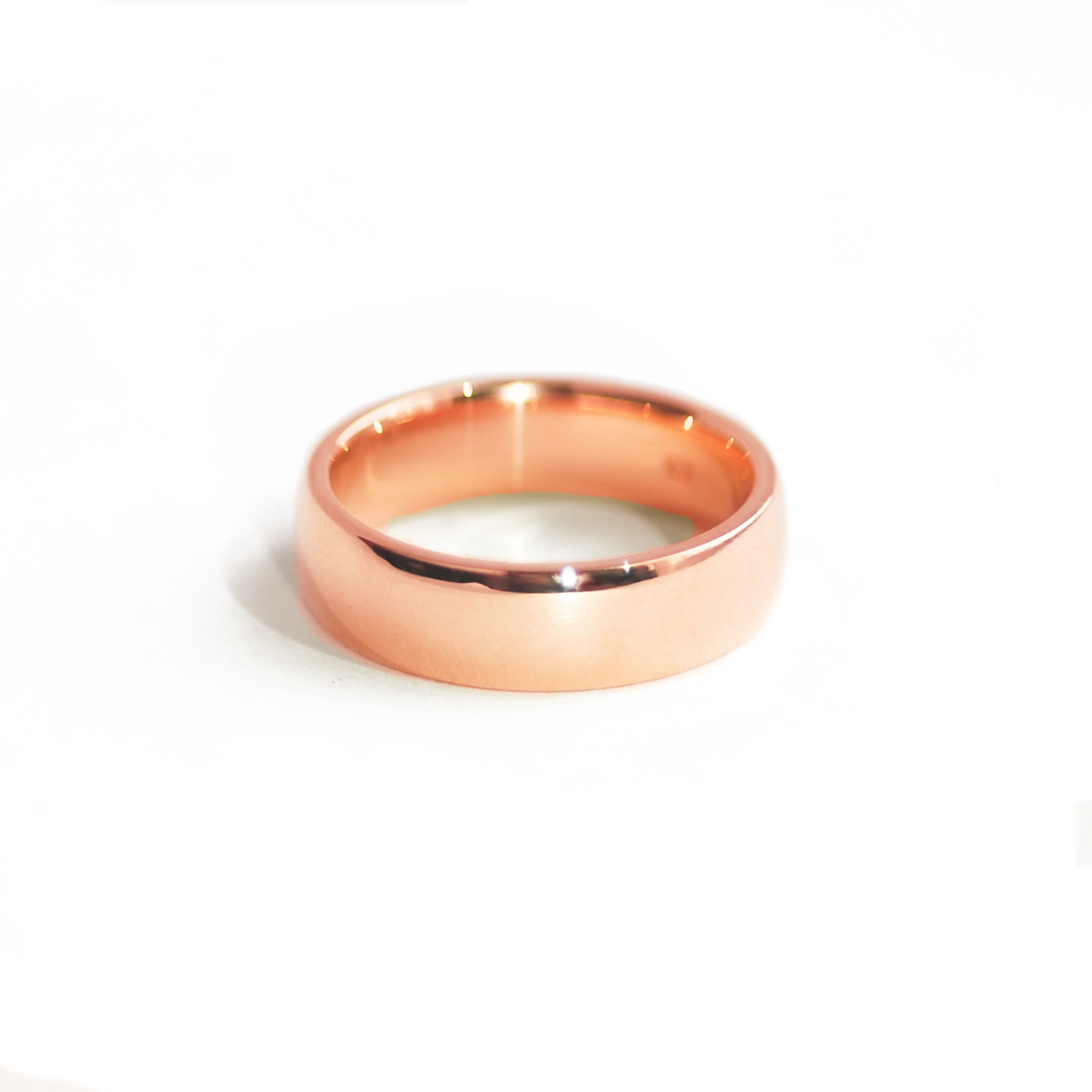 3mm wide wedding band in polished 14K rose gold | Golden Flamingo