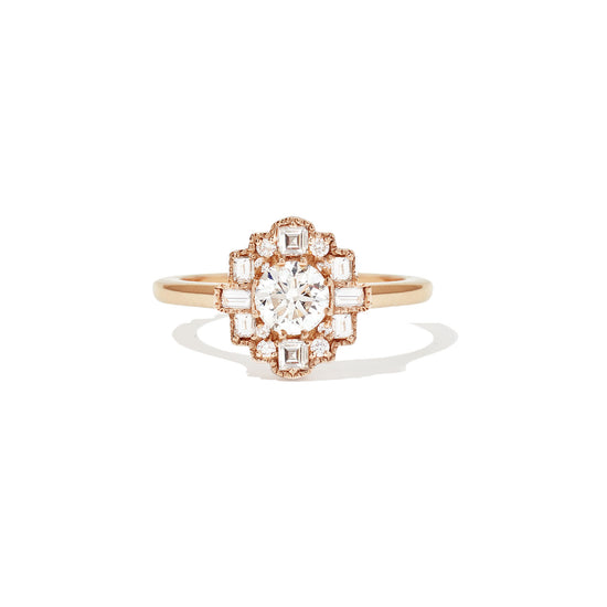 Round Diamond Art Deco Diamond Engagement Ring | Berlinger Jewelry