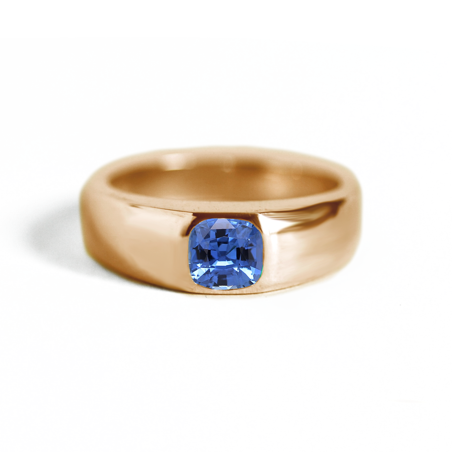 Cushion Sapphire Signet Ring