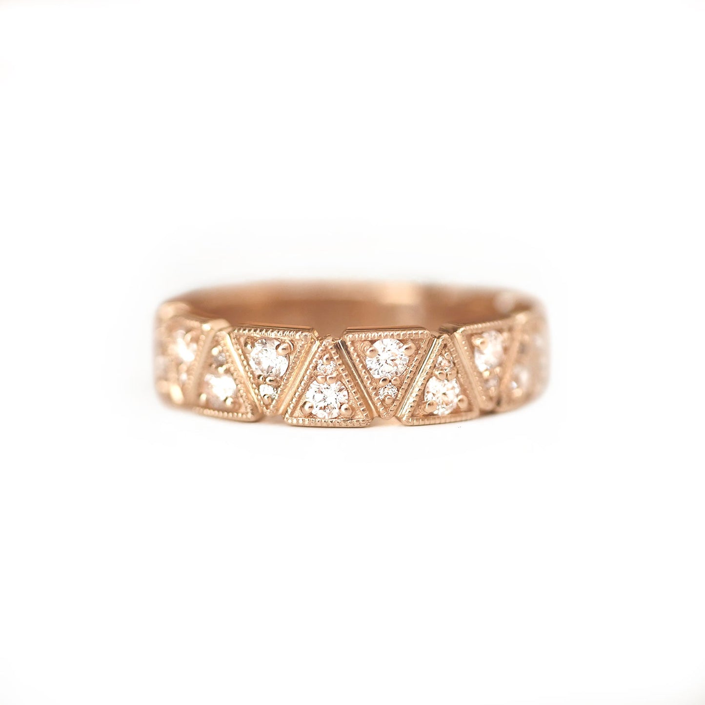 5mm Notched Diamond Triangle Ring