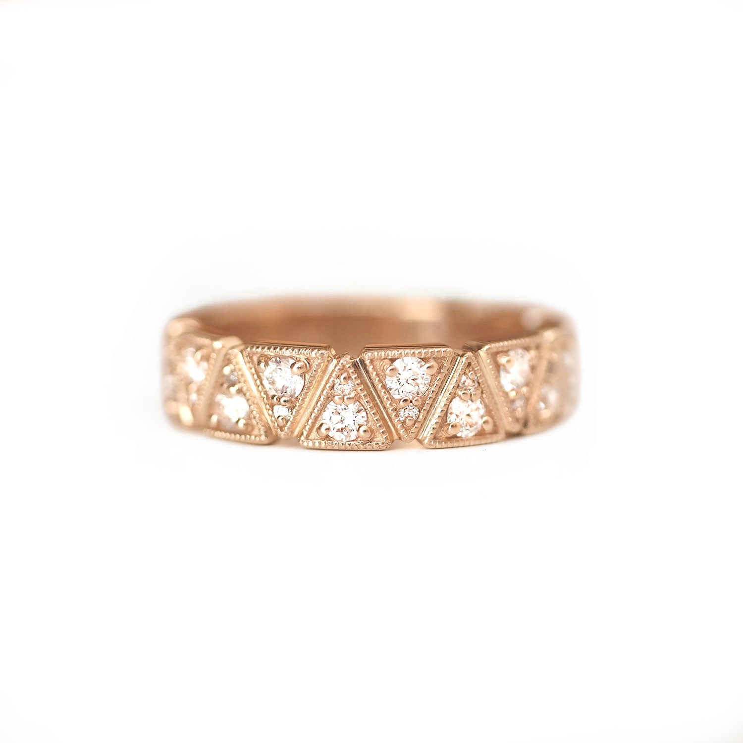 5mm Geometric Triangle and Diamond Mens Band Ring | Berlinger Jewelry