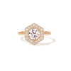 Round Brilliant Cut Hexagon Shape Mosaic Ring