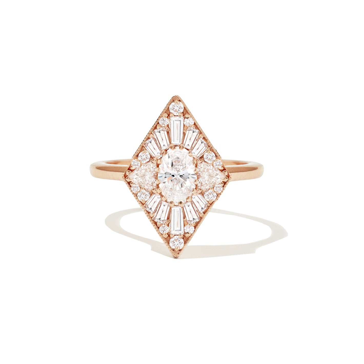 Mini Kite Shape Oval Brilliant Cut Diamond Mosaic Ring | Berlinger