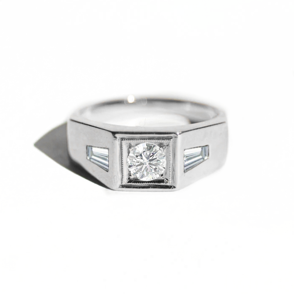 Deco Diamond Men's Engagement Ring