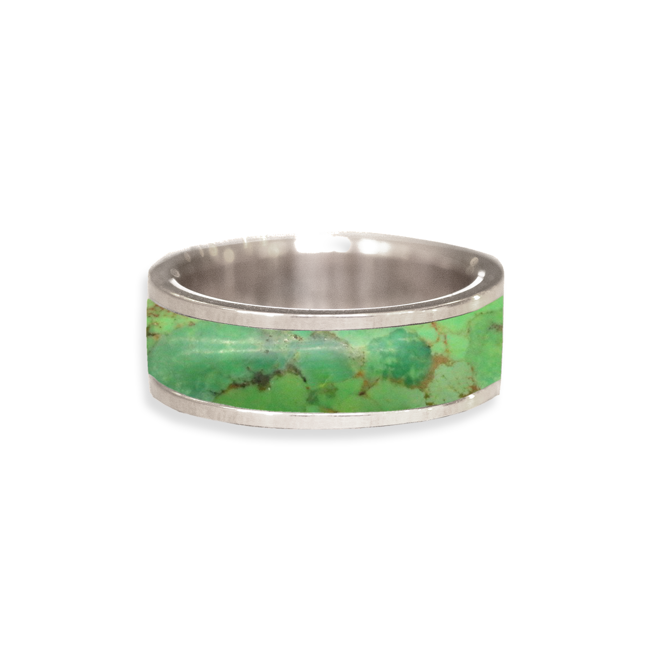 Green Mojave Turquoise Inlay Wedding Ring | Berlinger Jewelry