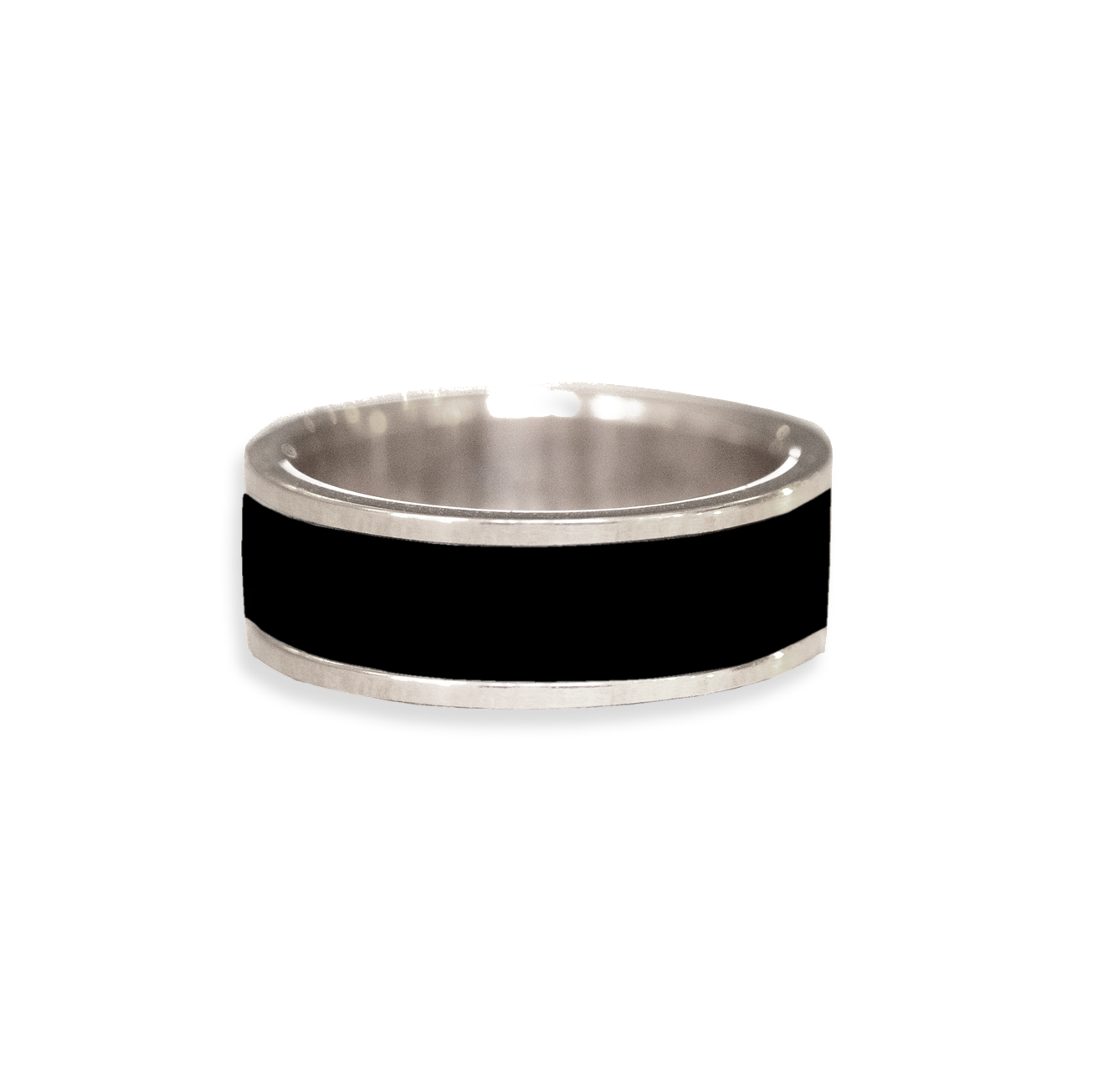 Mens Black Onyx Inlay Wedding Ring Berlinger Jewelry