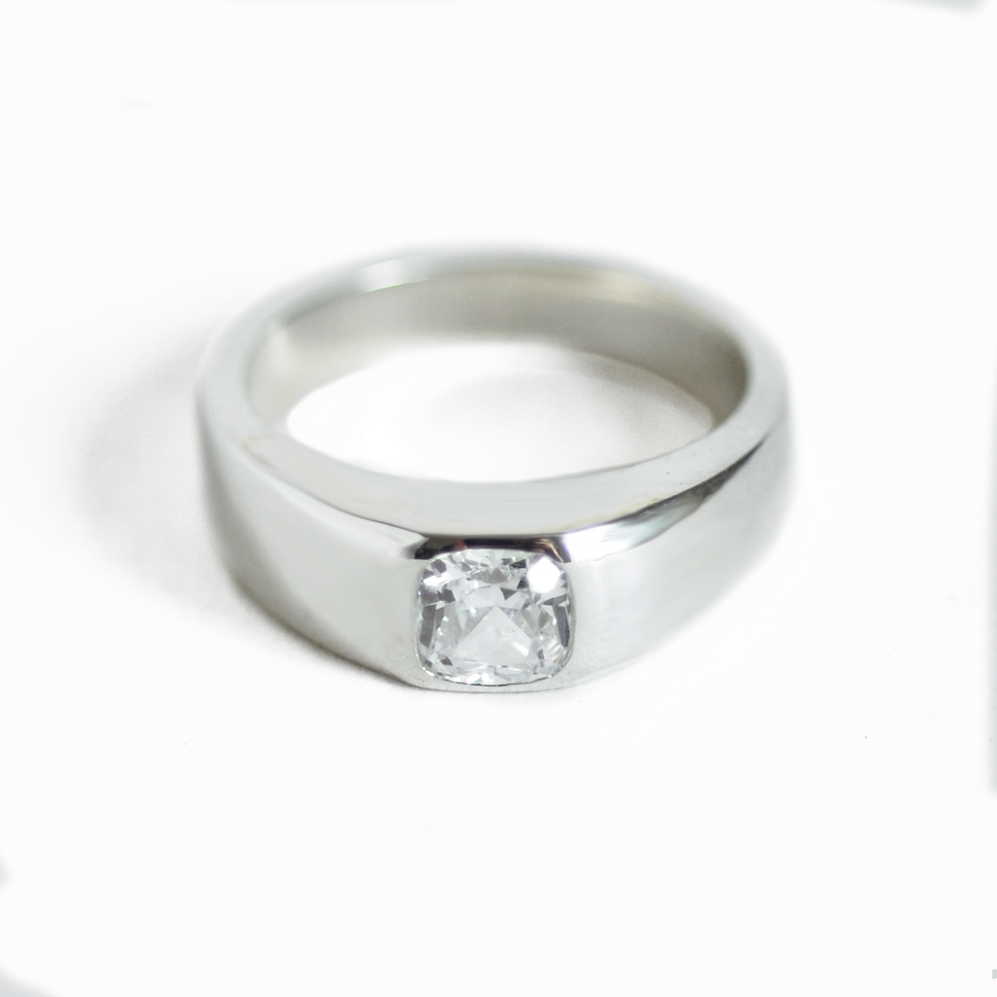 Cushion Diamond Signet Ring