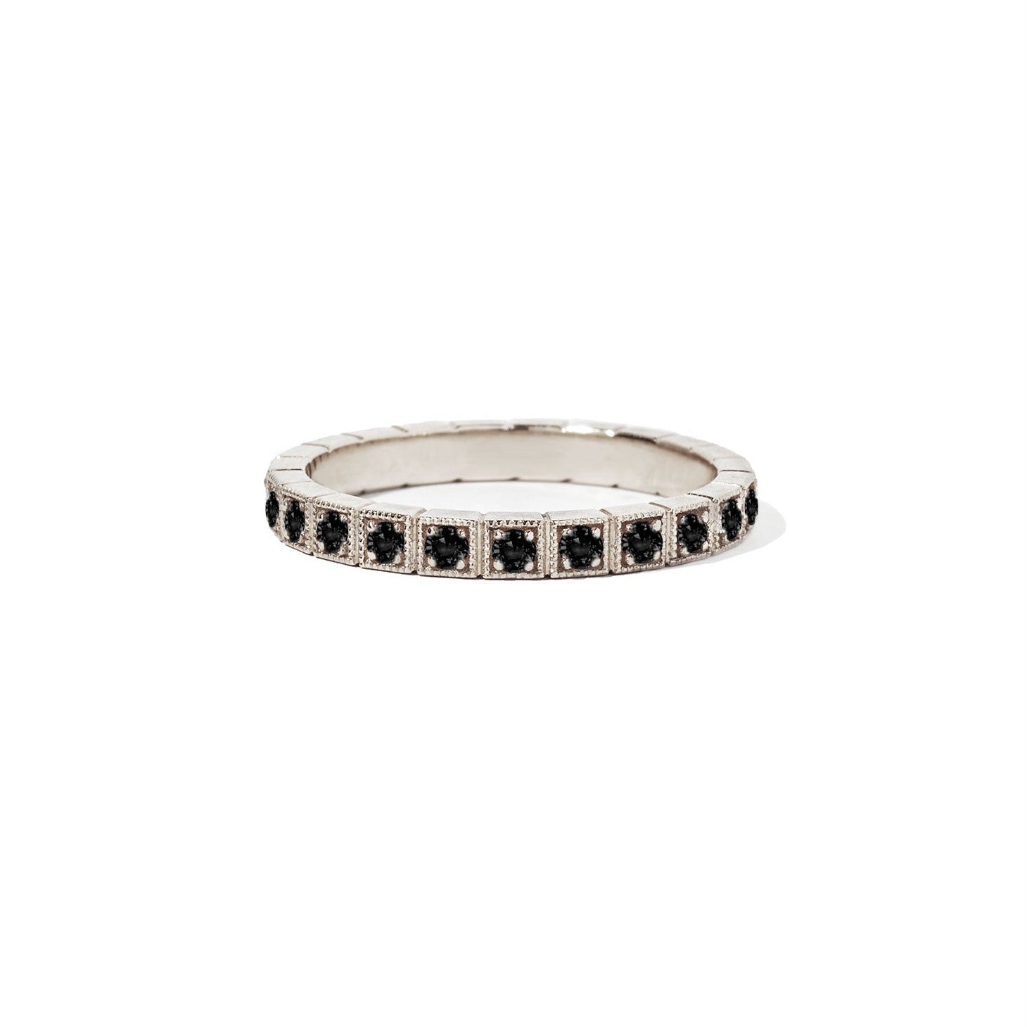 SHAPES STUDIO/Black Beaded Eternity Double リング 10K Gold 2 CT Black Diamond Eternity Ring 10K Black Gold - Walmart.ca