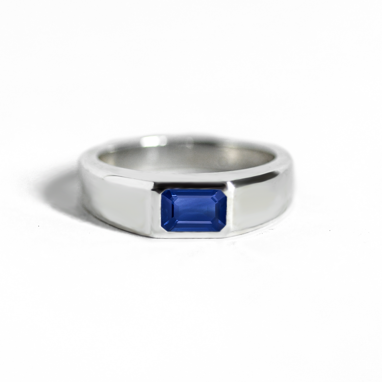 Emerald-Cut Sapphire Signet Ring