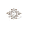 Oval Diamond Mosaic Sunflower Ring