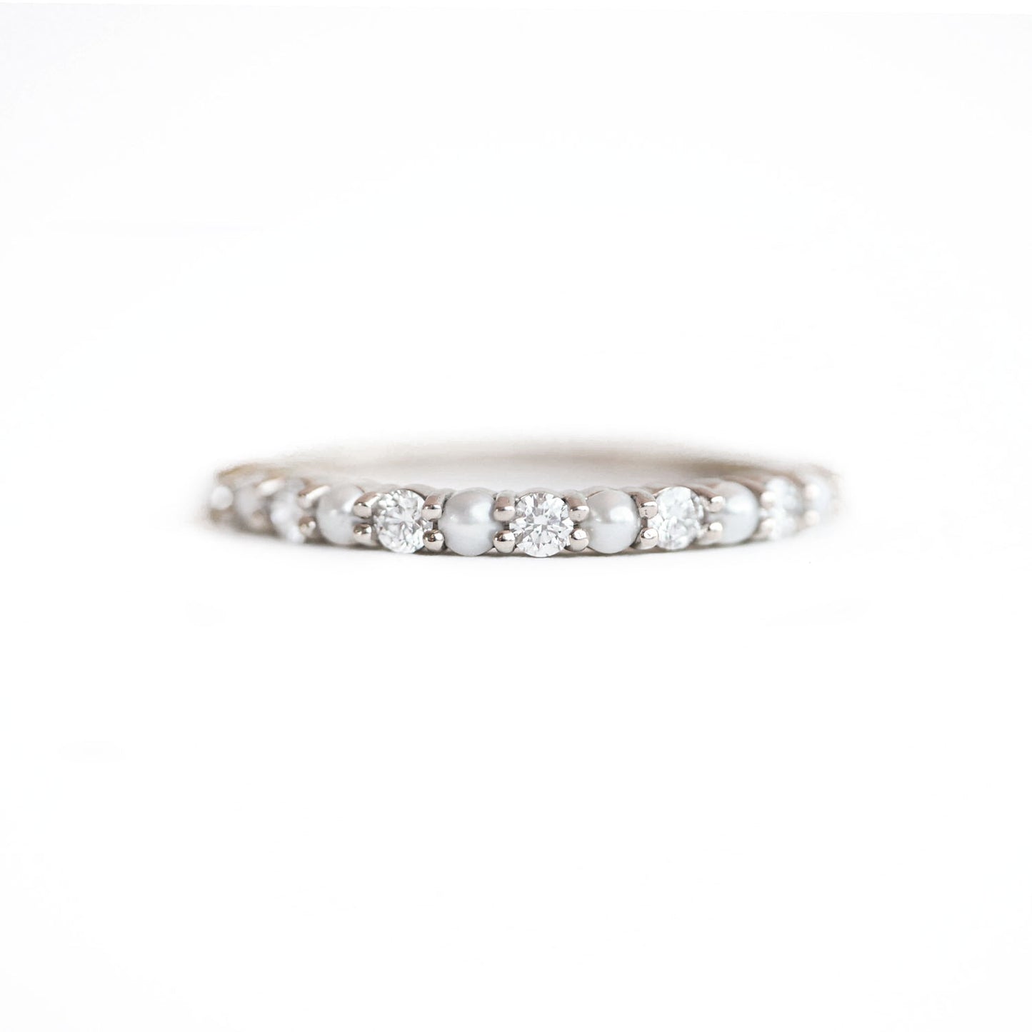 Diamond Seashell Ring Set with Freshwater Pearl – ARTEMER, ring set