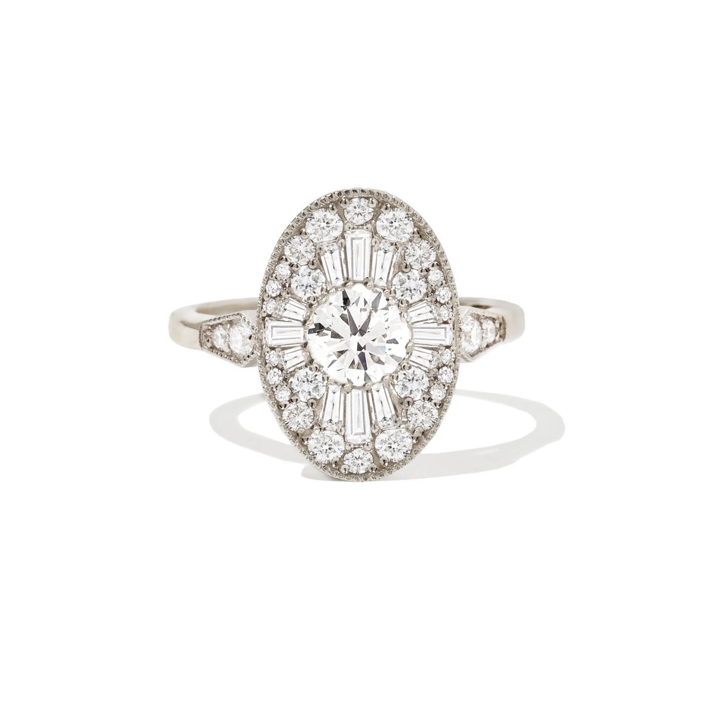 Unique Oval Shape Halo Diamond Engagement Ring | Berlinger Jewelry