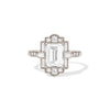 Deco Emerald Cut Moissanite Diamond Mosaic Ring