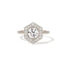 Round Brilliant Cut Hexagon Shape Mosaic Ring