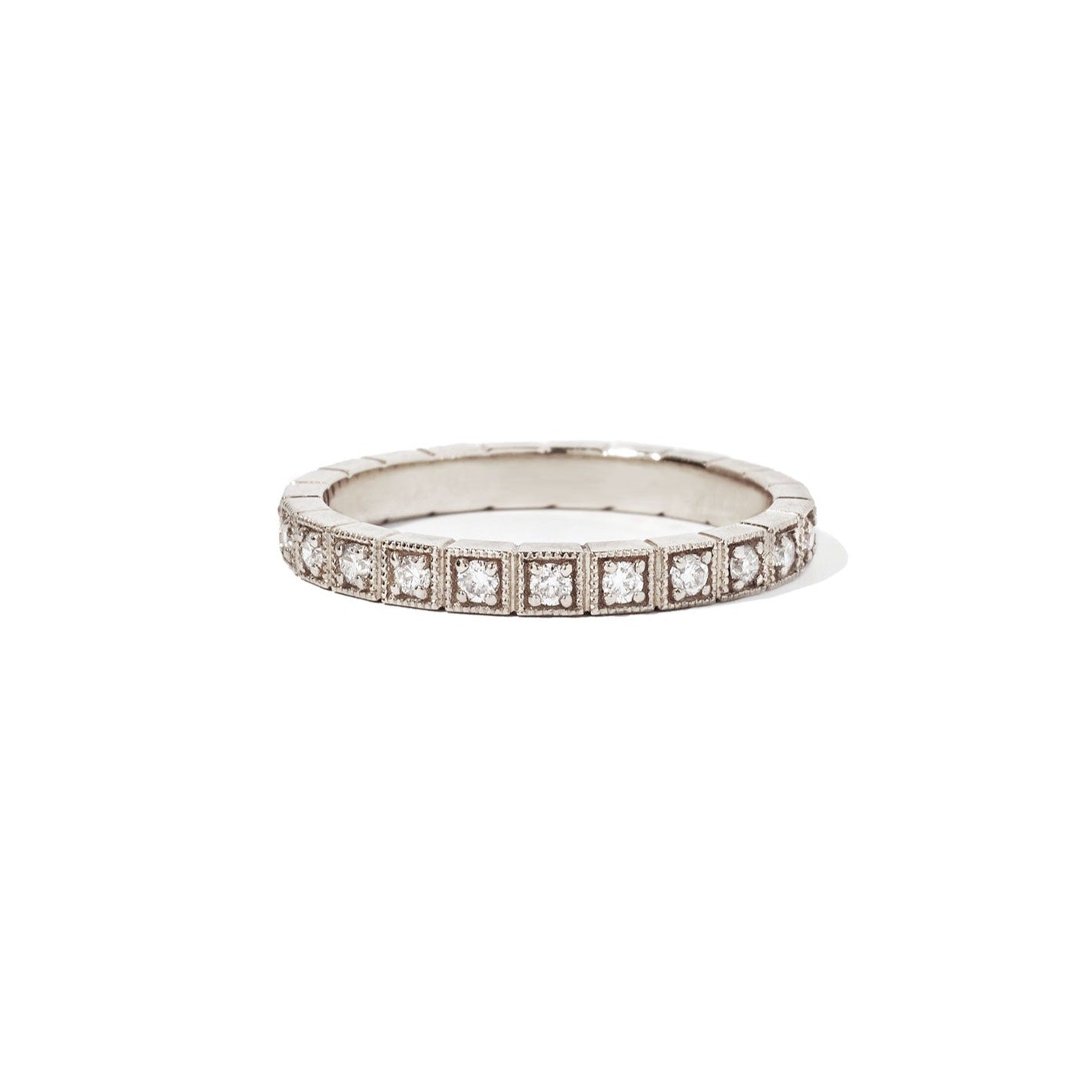 2mm Notched Deco Diamond Eternity Ring