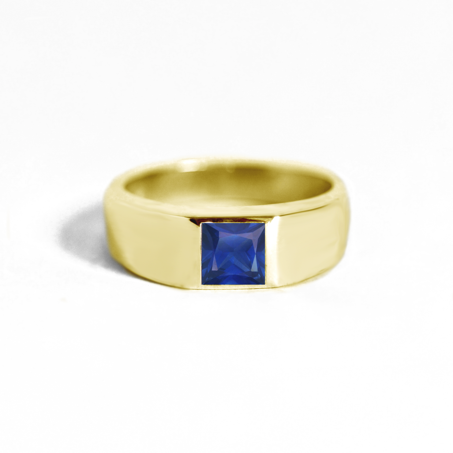 Engagement Ring -Princess Cut Diamond Engagement Ring Blue Sapphire Accents  & Matching Wedding Ring-ES1211PR
