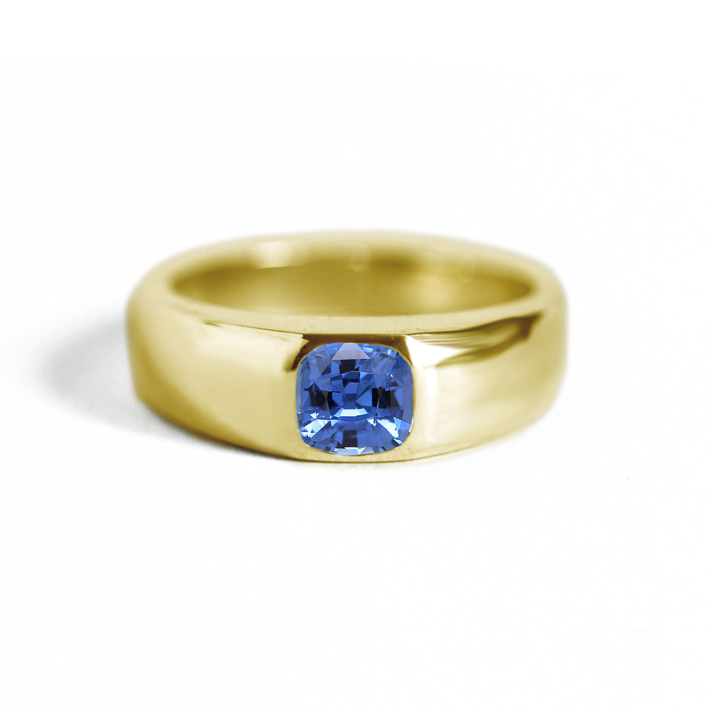 Cushion Sapphire Signet Ring