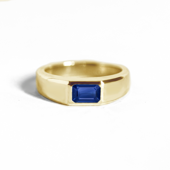 Emerald-Cut Sapphire Signet Ring | Berlinger Jewelry