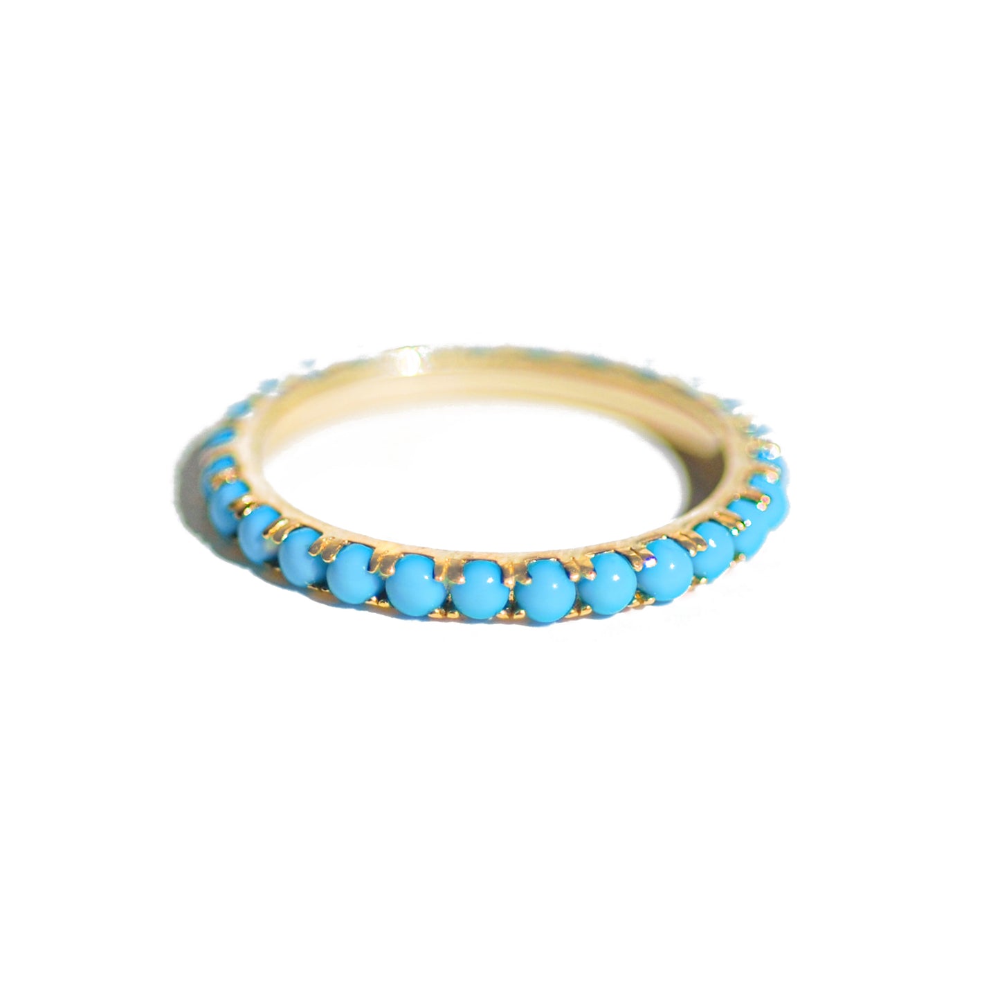 Gold Turquoise Eternity Band Ring