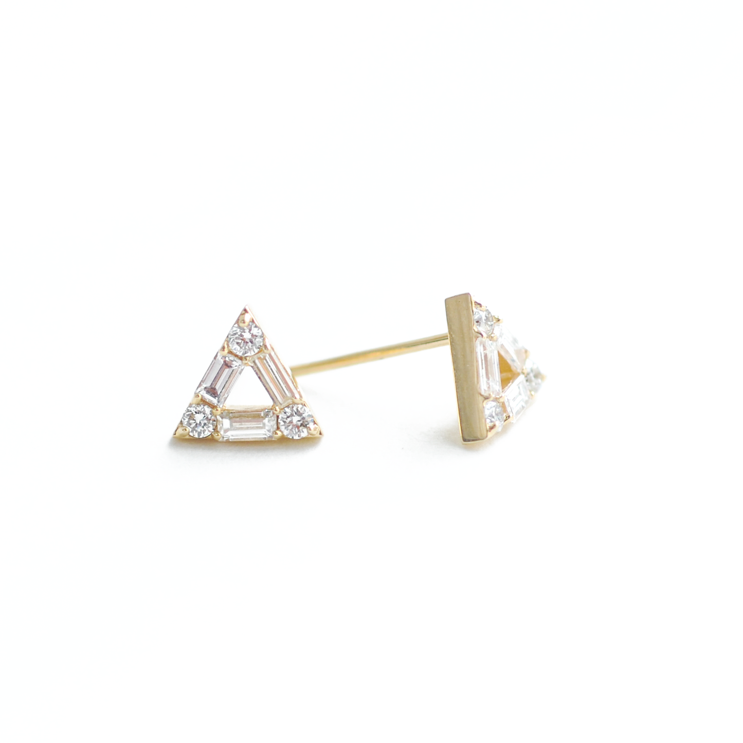 Diamond Triangle Stud Earrings