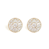 Round Shape Brilliant Cut Diamond Mosaic Stud Earrings