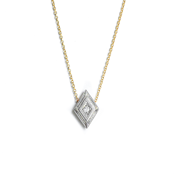 Vintage Engraved Diamond Necklace | Berlinger Jewelry