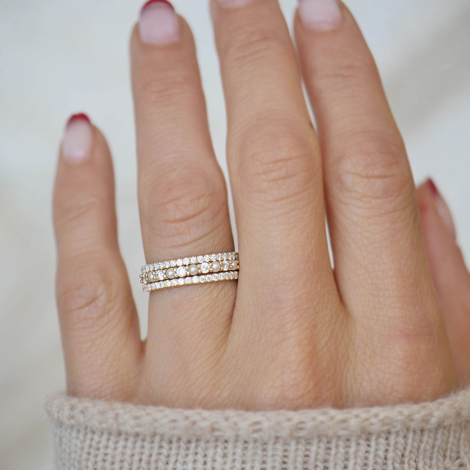 Diamond band stacking ring Clearance