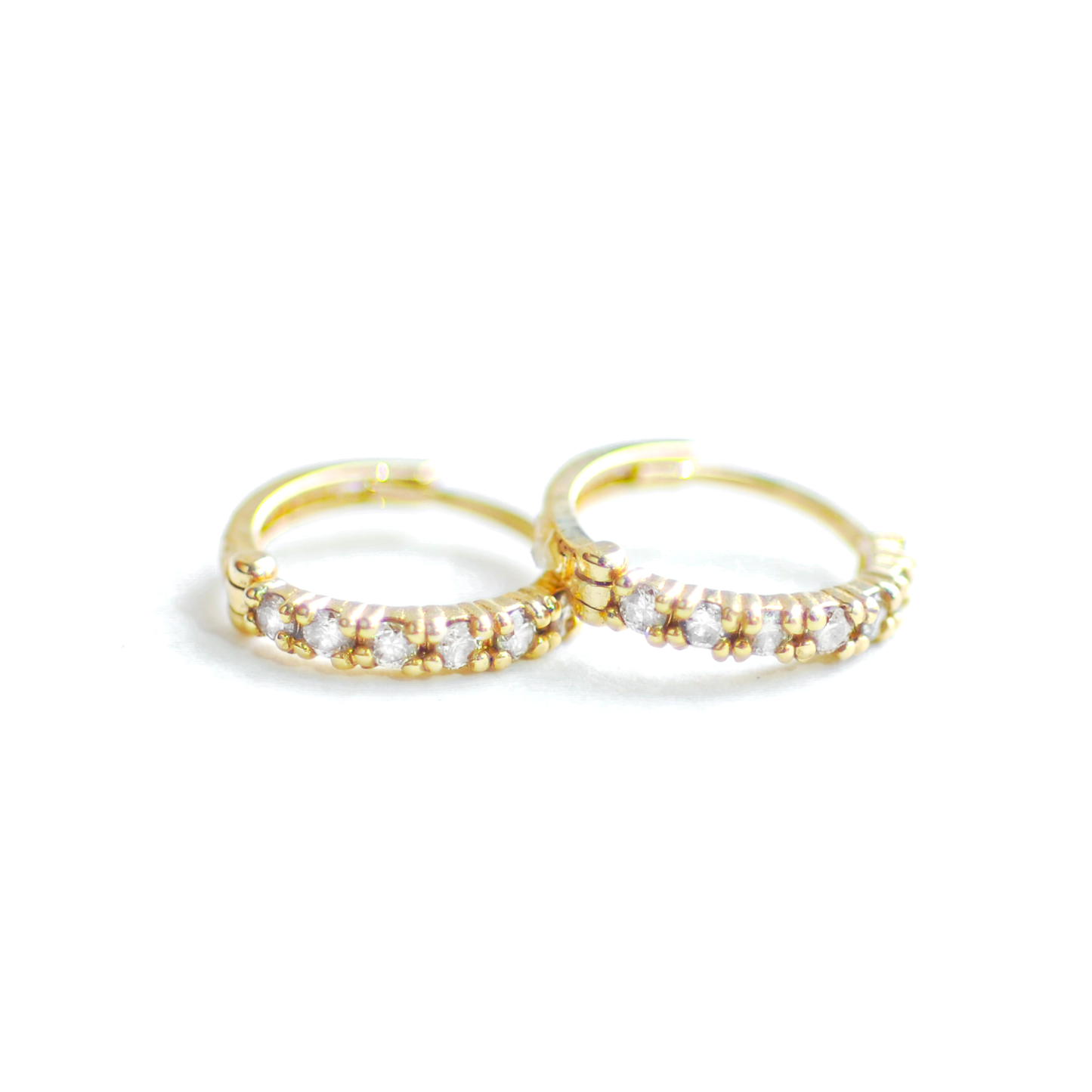 Classic Gold Diamond Huggie Earrings